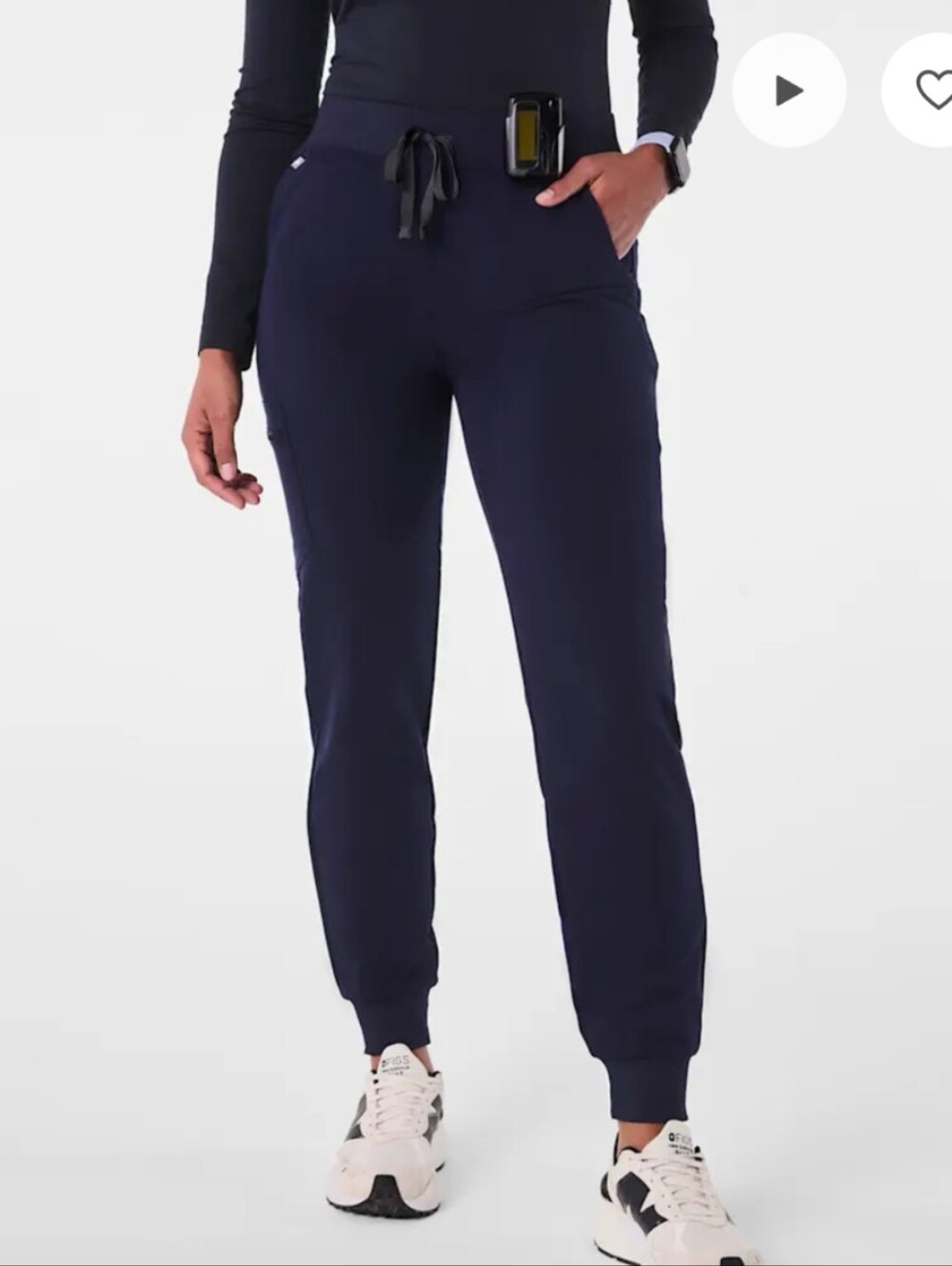 FIGS Zamora Jogger Scrub Pants Women Navy Blue M Petite Technical Collection